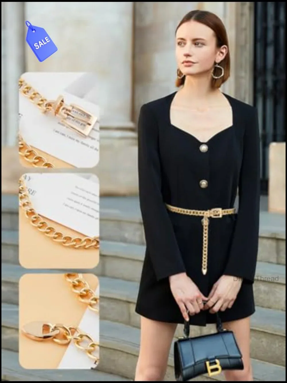 Adjustable Metal Chain Belt for Dresses - Multi-Layer Waist Chain